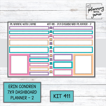 Kit 411 Erin Condren Dashboard Planner Sticker Kit