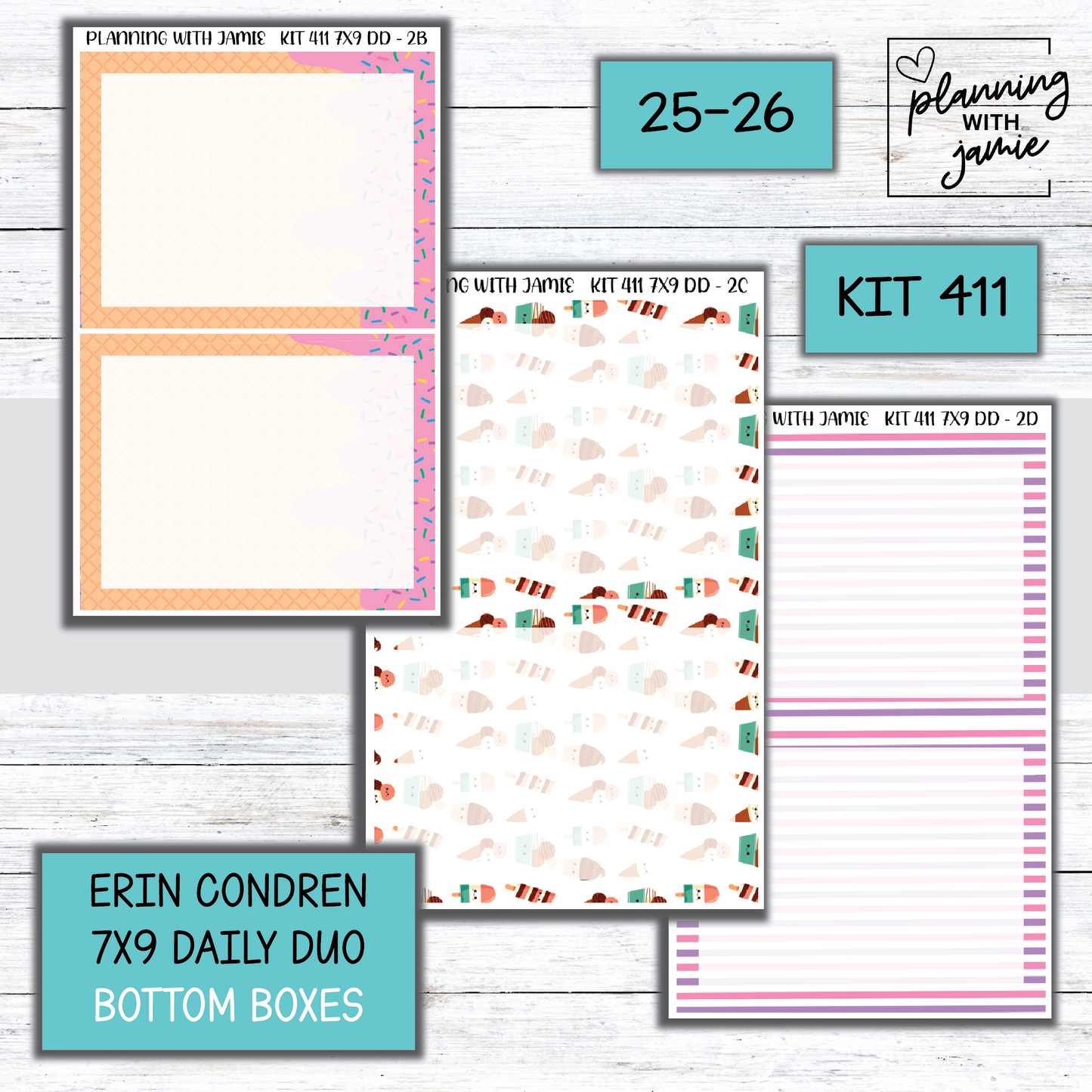 Kit 411 Erin Condren Daily Duo Sticker Kit