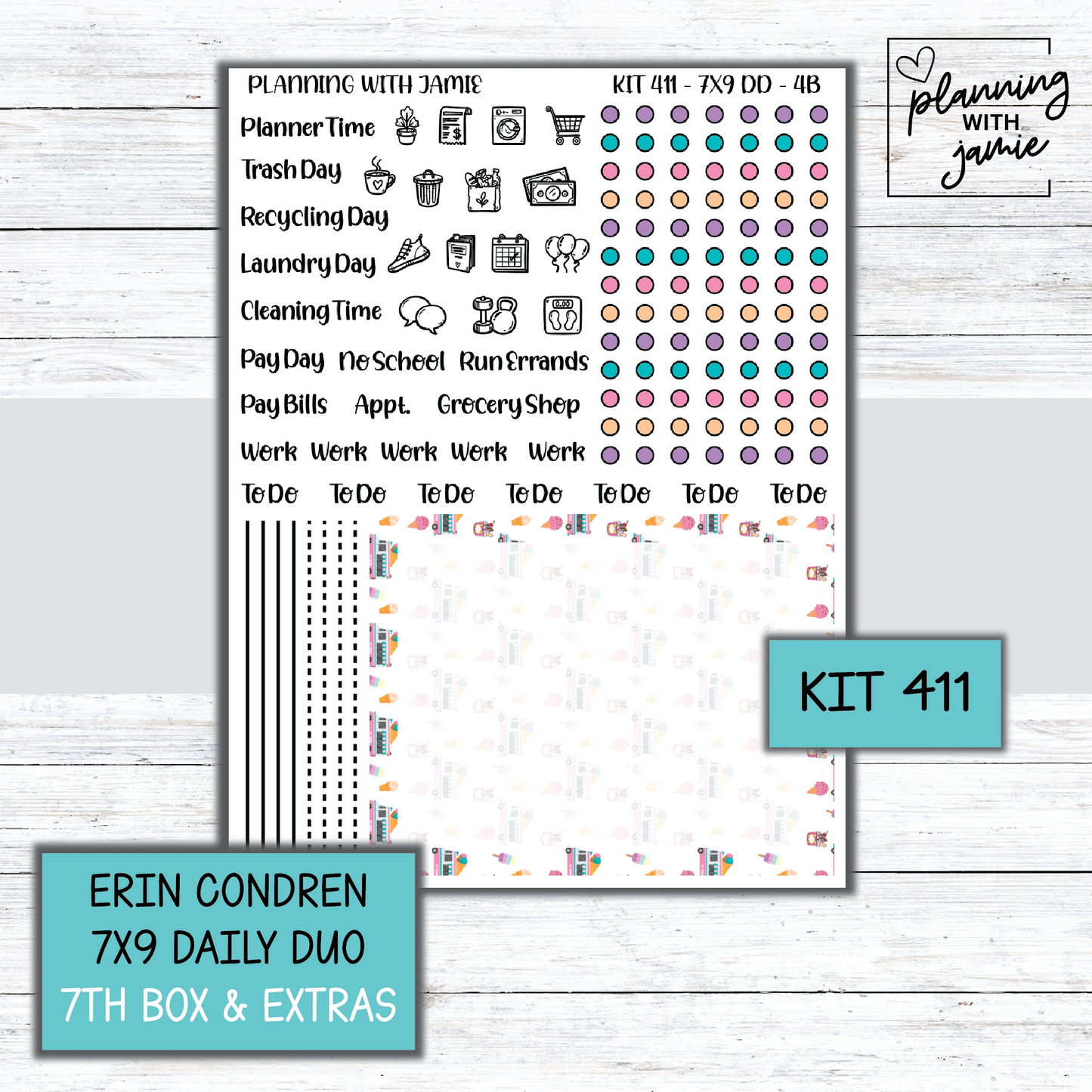 Kit 411 Erin Condren Daily Duo Sticker Kit