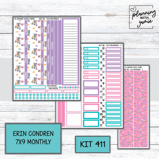 KIT 411 Erin Condren 7X9 OR A5 Monthly Kit