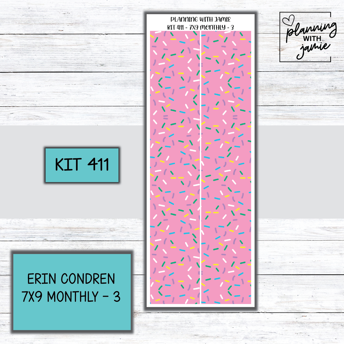KIT 411 Erin Condren 7X9 OR A5 Monthly Kit