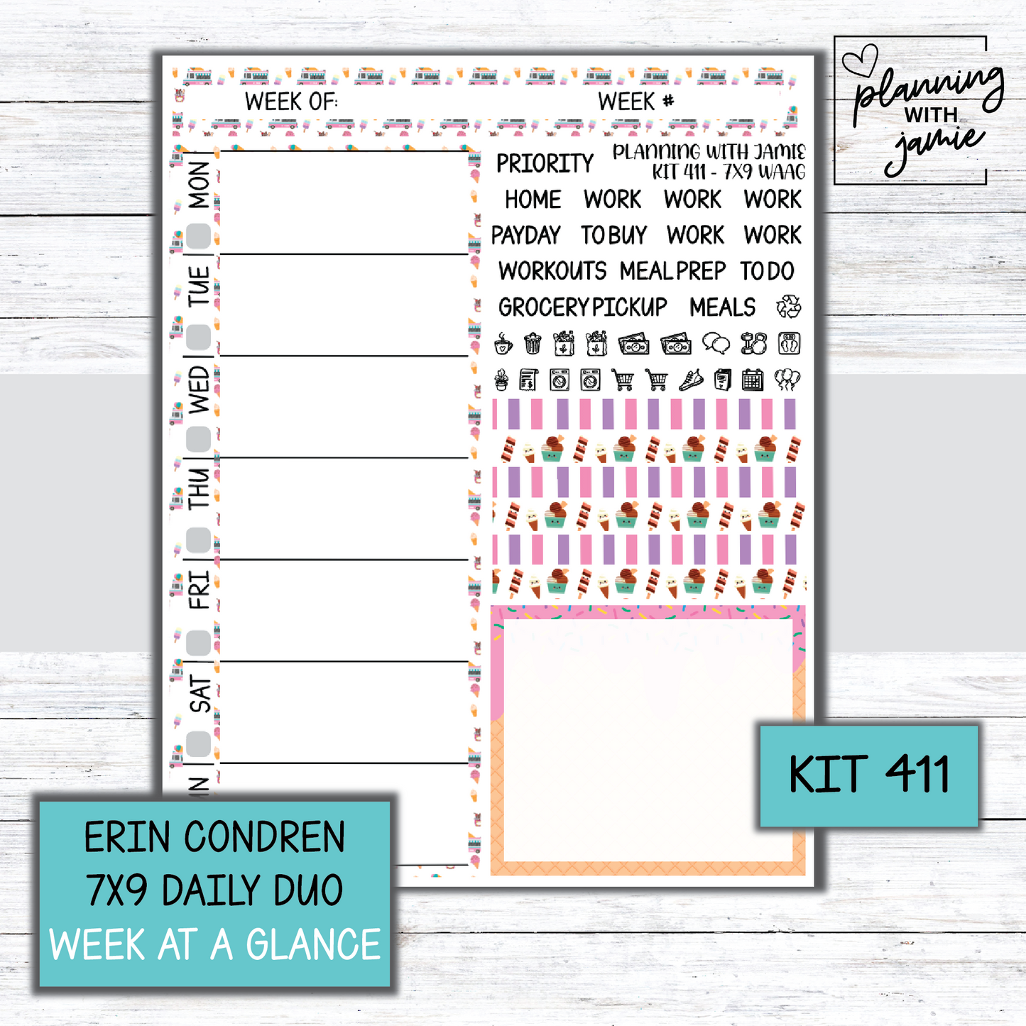 Kit 411 Week At A Glance Sticker