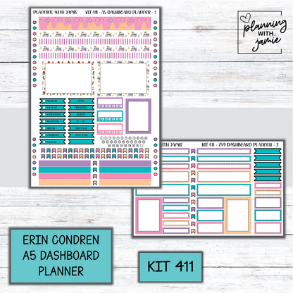 Kit 411 Erin Condren Dashboard Planner Sticker Kit