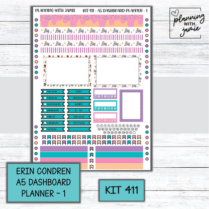 Kit 411 Erin Condren Dashboard Planner Sticker Kit