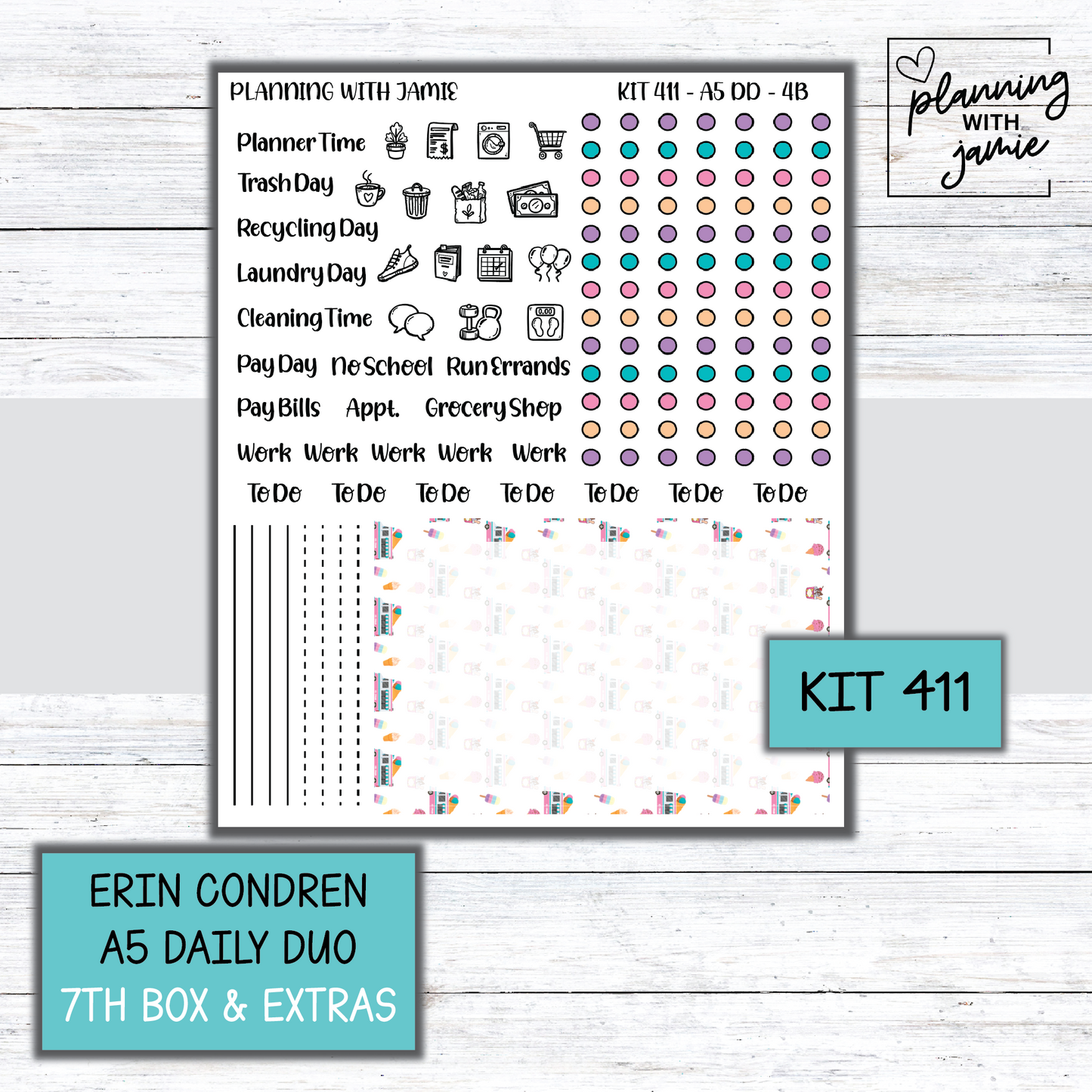 Kit 411 Erin Condren Daily Duo Sticker Kit