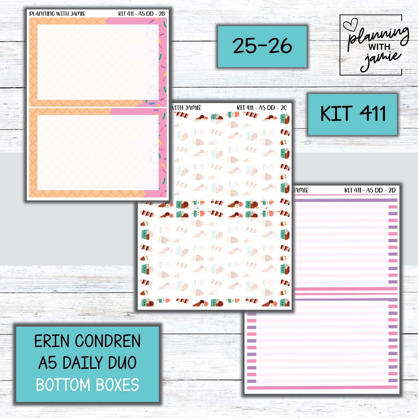 Kit 411 Erin Condren Daily Duo Sticker Kit