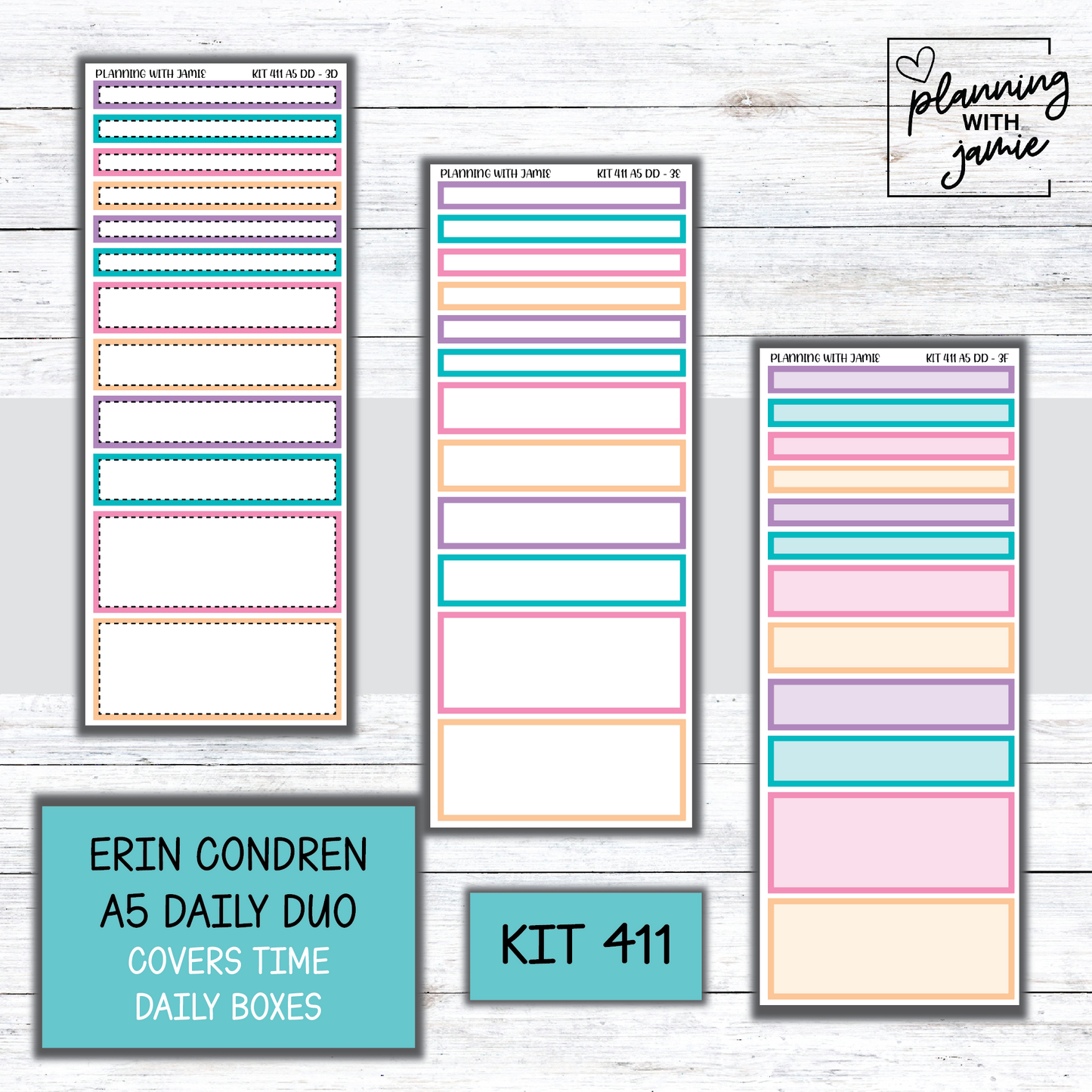 Kit 411 Erin Condren Daily Duo Sticker Kit