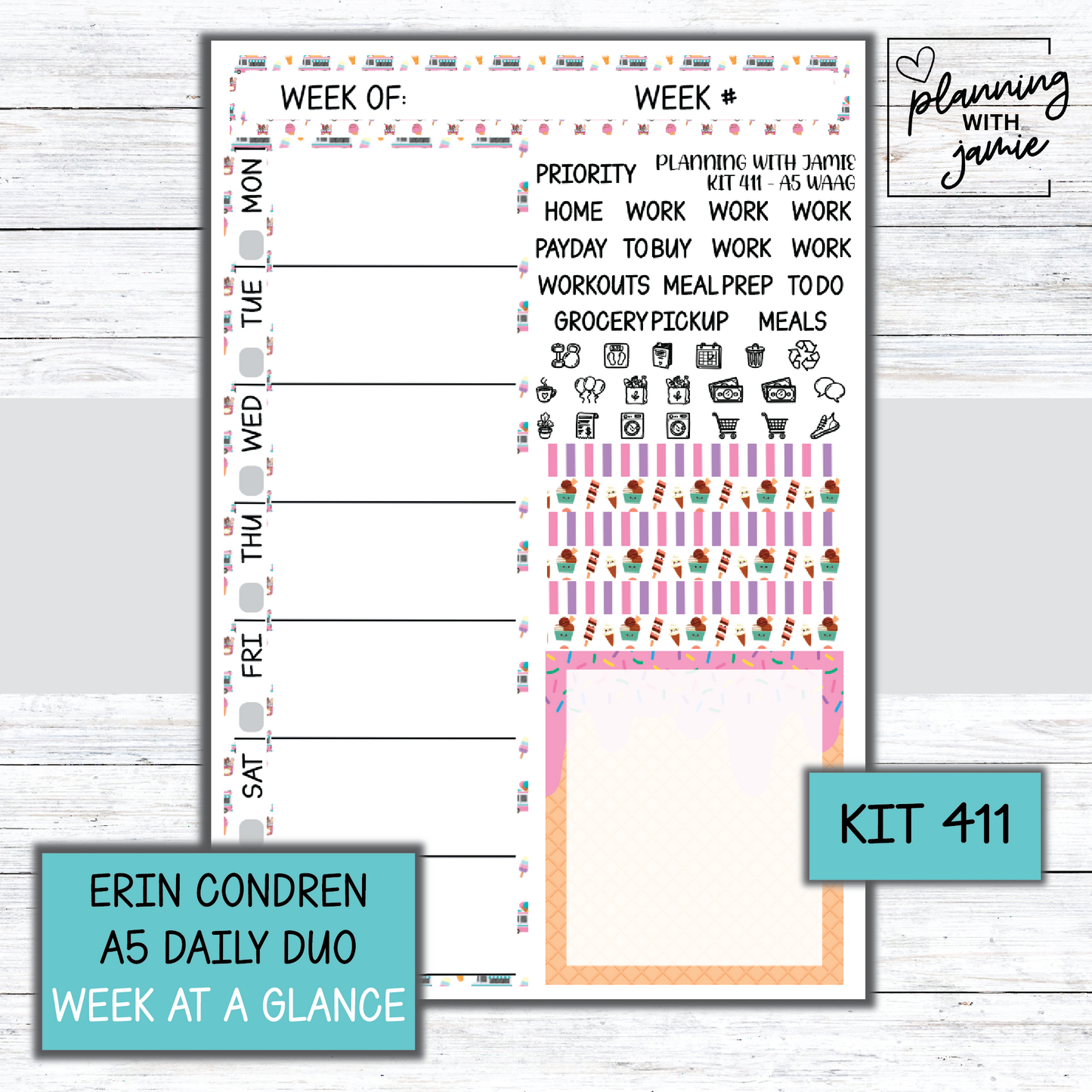 Kit 411 Week At A Glance Sticker