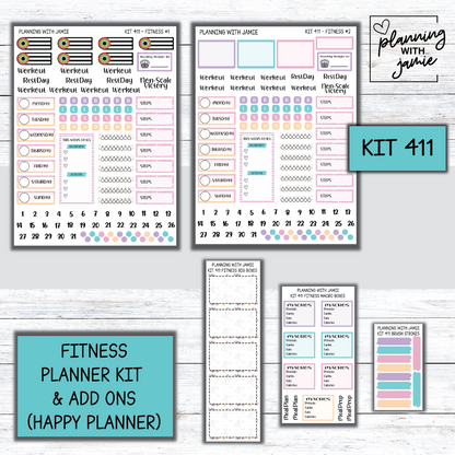 Kit 411 Weekly Fitness Sticker Kit