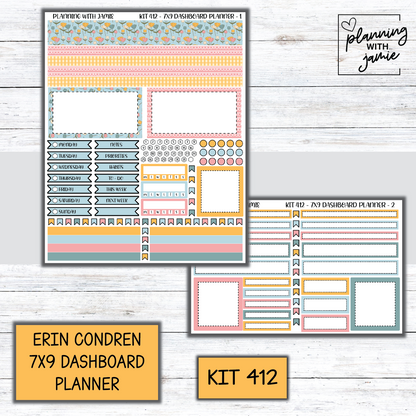 Kit 412 Erin Condren Dashboard Planner Sticker Kit