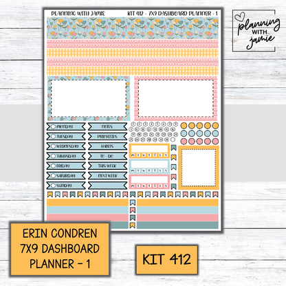 Kit 412 Erin Condren Dashboard Planner Sticker Kit