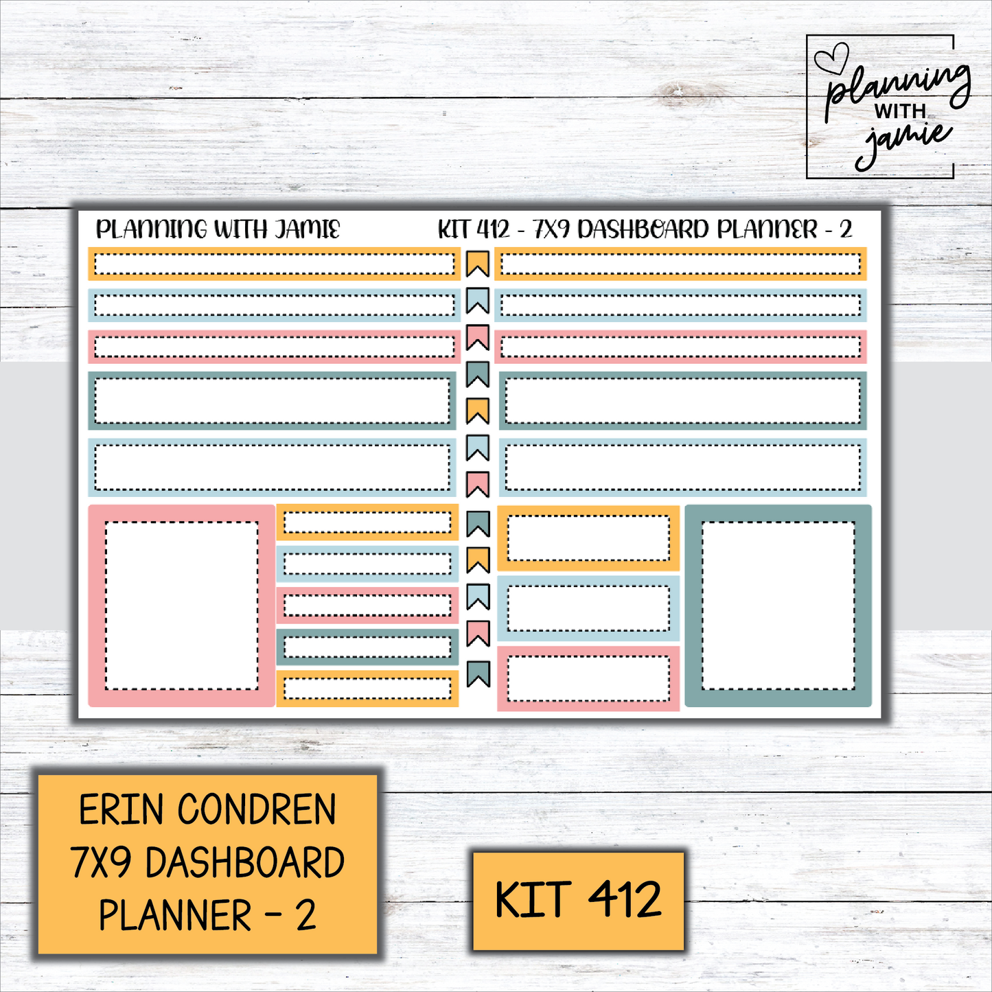 Kit 412 Erin Condren Dashboard Planner Sticker Kit