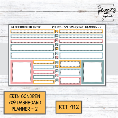 Kit 412 Erin Condren Dashboard Planner Sticker Kit