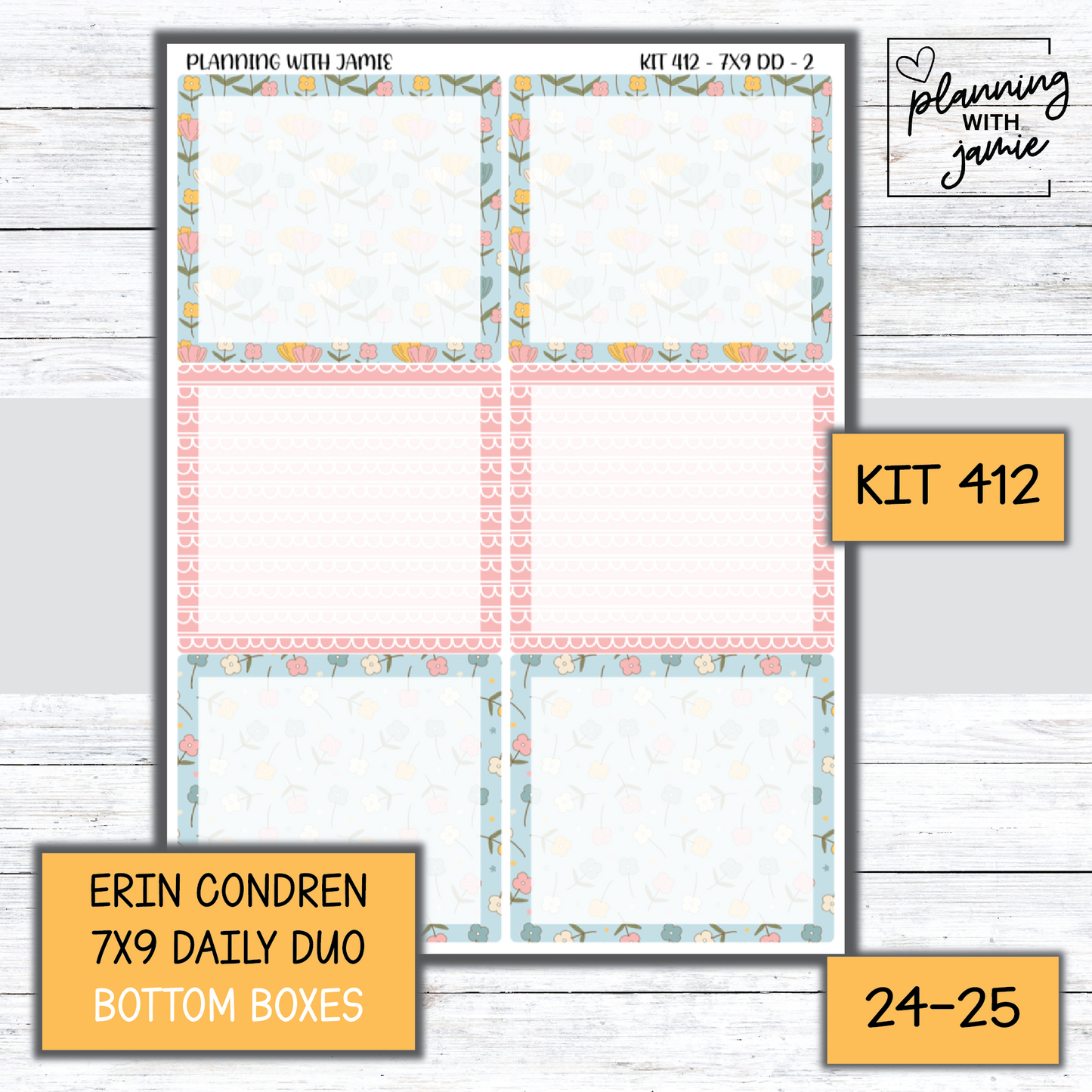 Kit 412 Erin Condren Daily Duo Sticker Kit