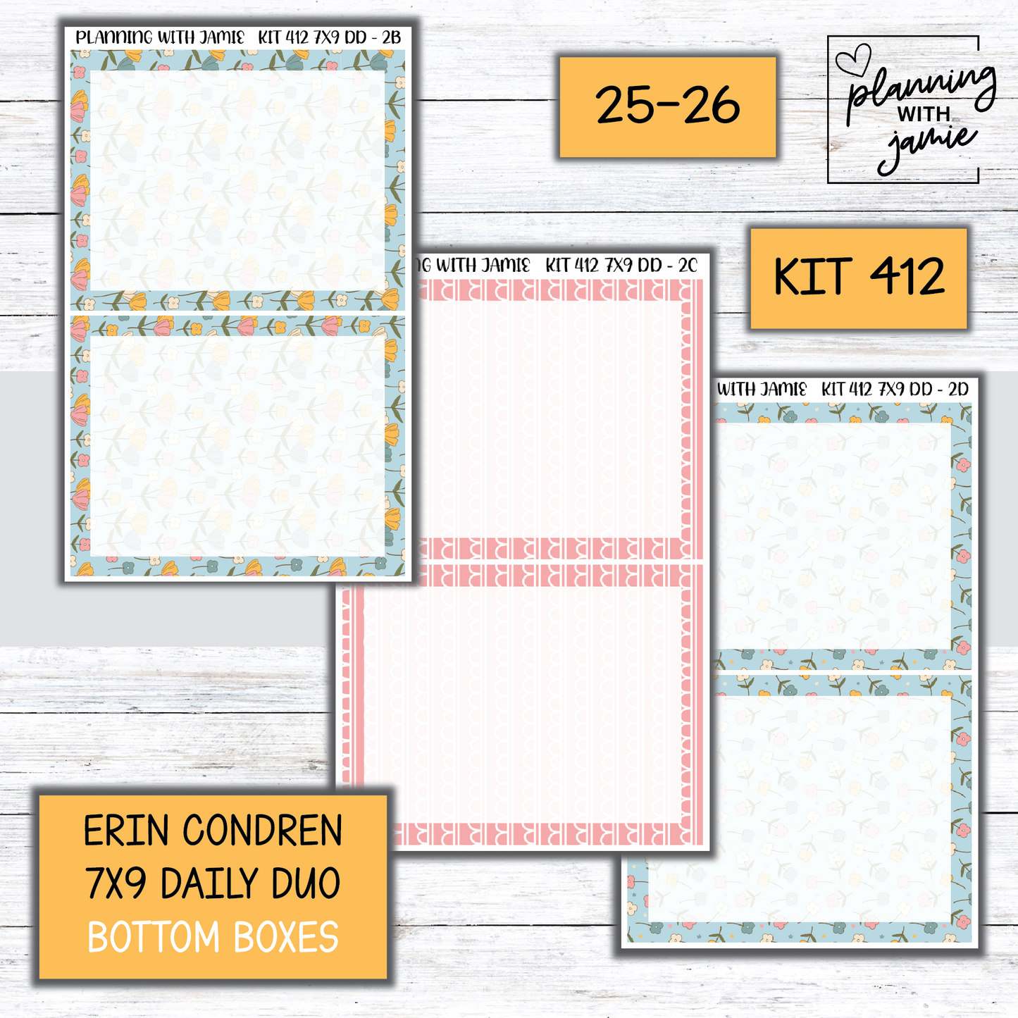 Kit 412 Erin Condren Daily Duo Sticker Kit