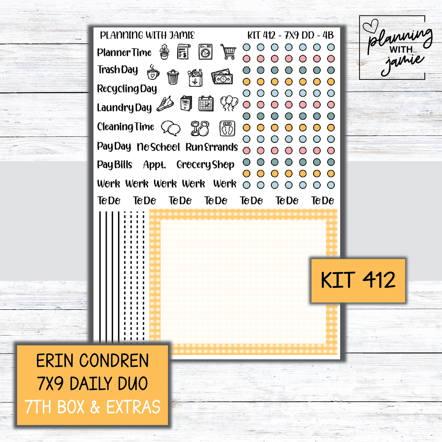 Kit 412 Erin Condren Daily Duo Sticker Kit