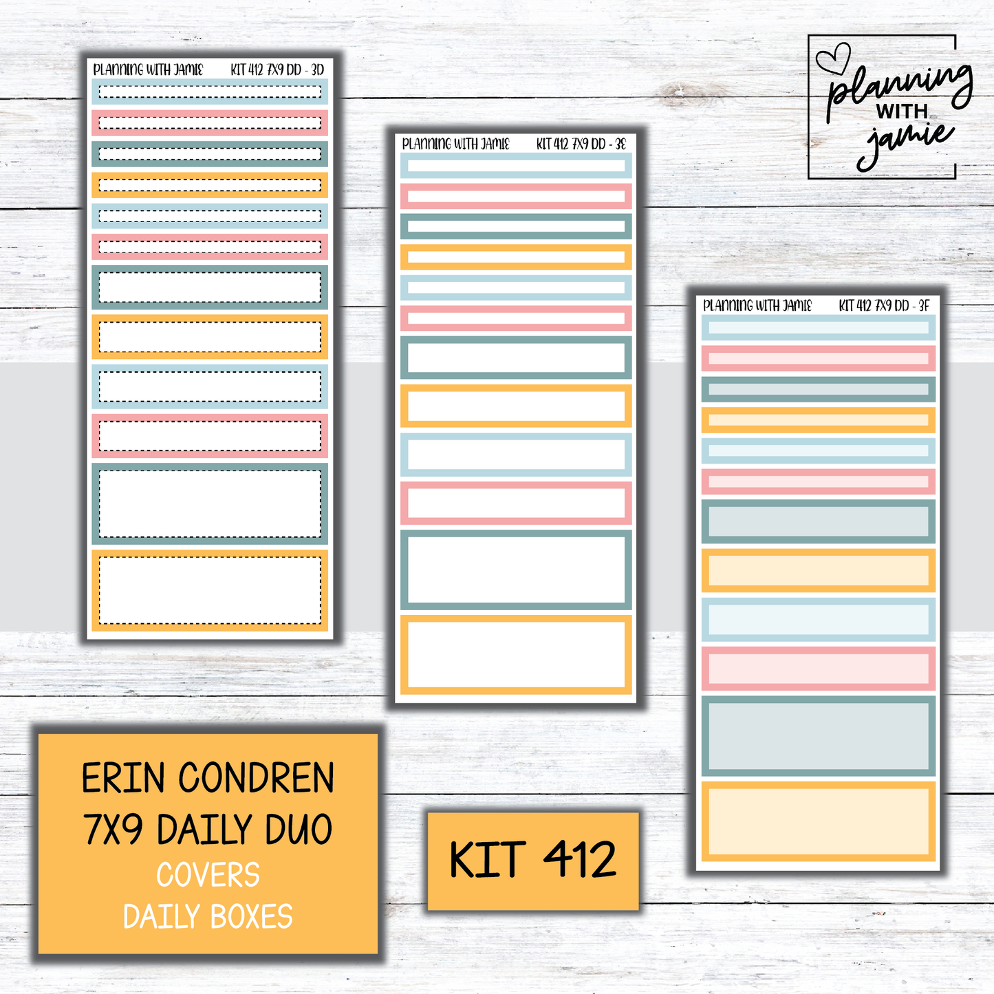 Kit 412 Erin Condren Daily Duo Sticker Kit