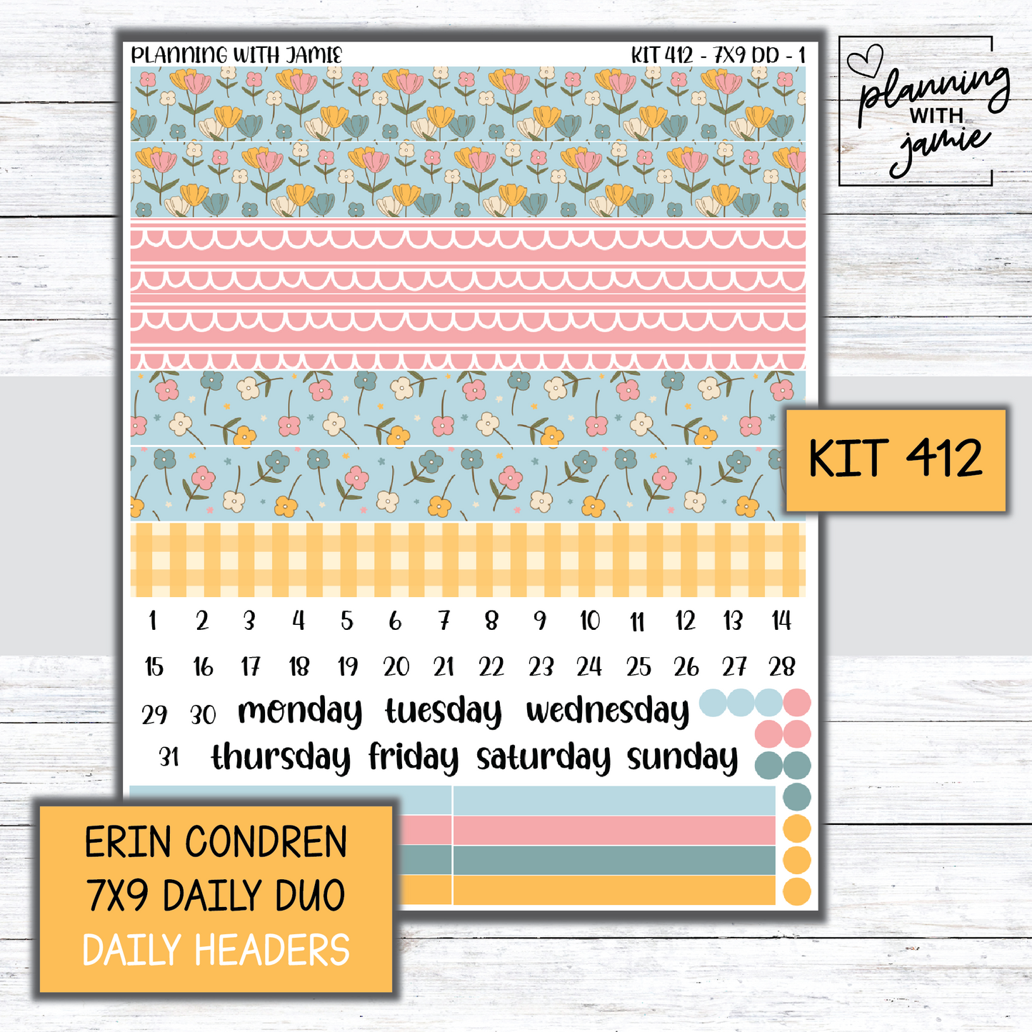 Kit 412 Erin Condren Daily Duo Sticker Kit