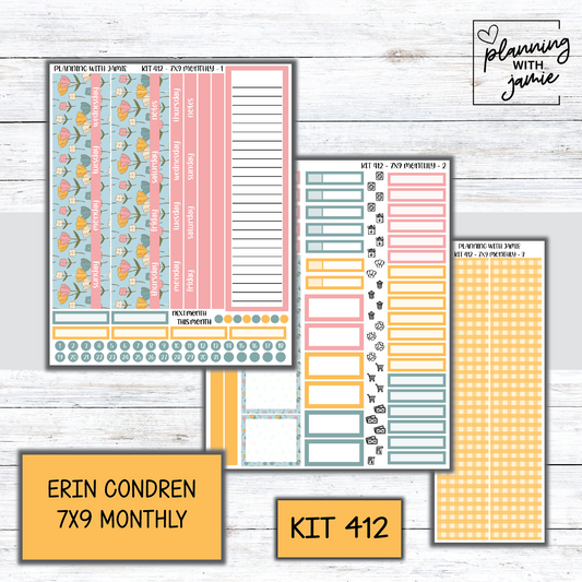 KIT 412 Erin Condren 7X9 OR A5 Monthly Kit