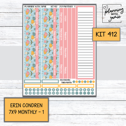 KIT 412 Erin Condren 7X9 OR A5 Monthly Kit
