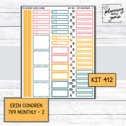 KIT 412 Erin Condren 7X9 OR A5 Monthly Kit