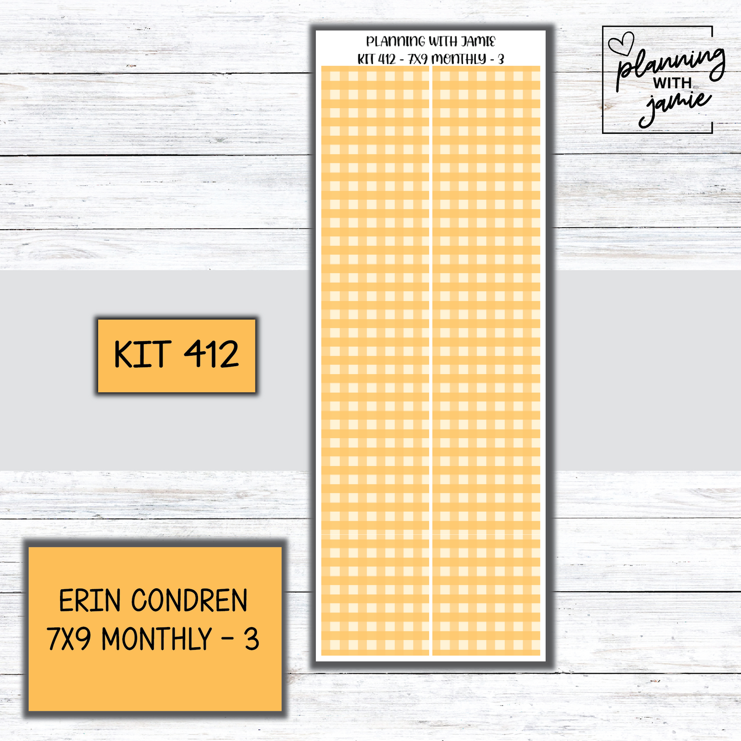KIT 412 Erin Condren 7X9 OR A5 Monthly Kit