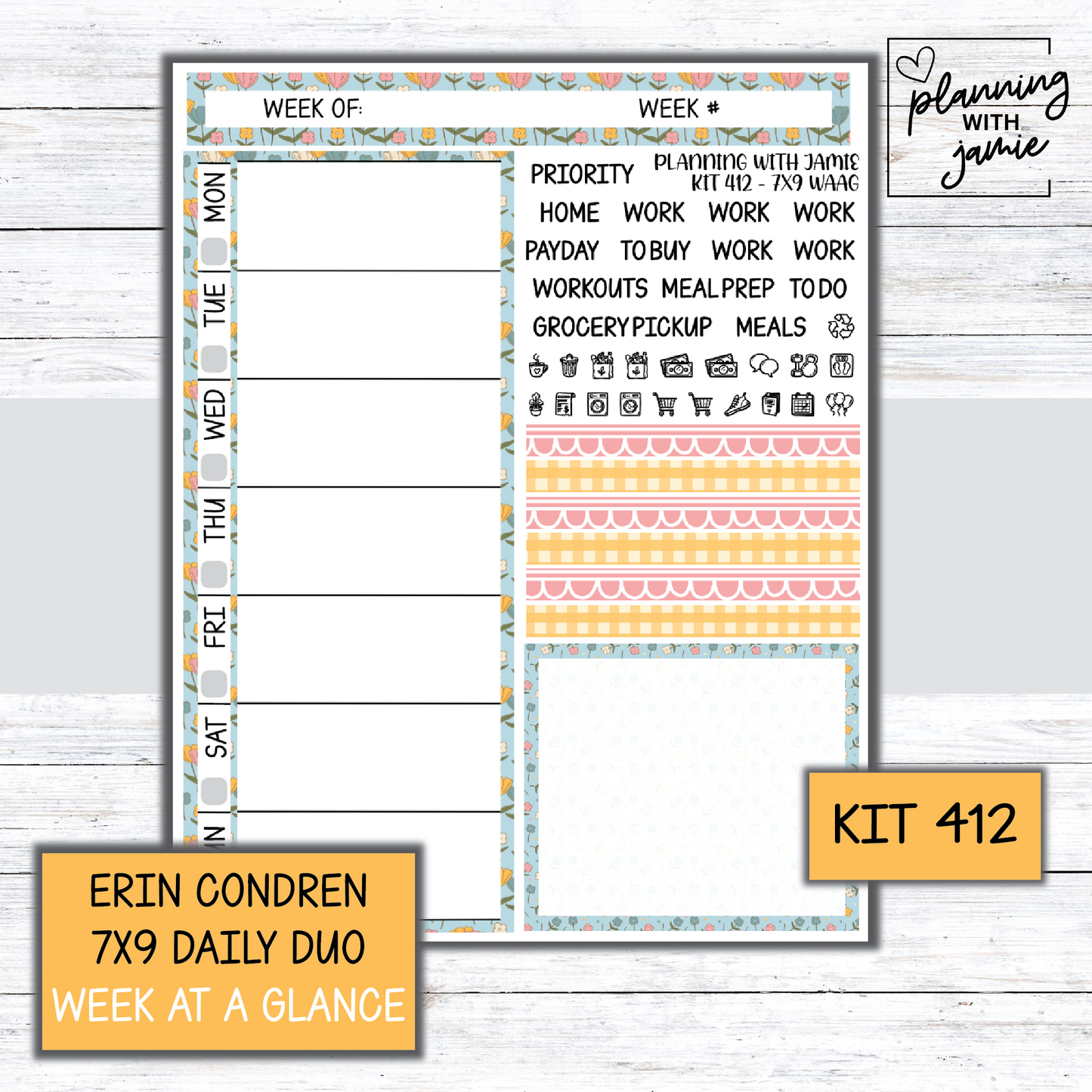 Kit 412 Week At A Glance Sticker