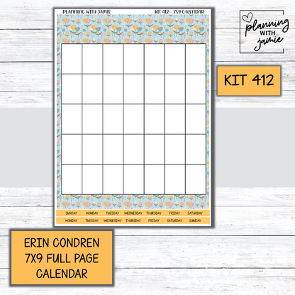 KIT 412 Erin Condren 7X9 Full Page Calendar