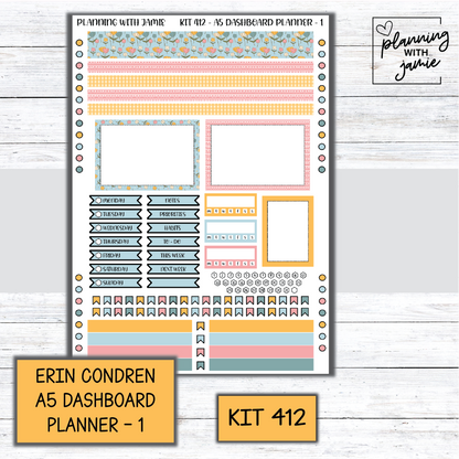 Kit 412 Erin Condren Dashboard Planner Sticker Kit