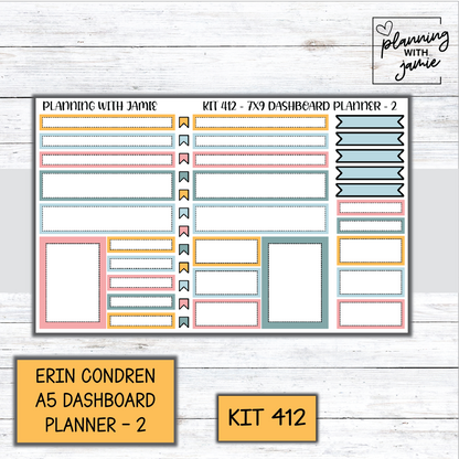 Kit 412 Erin Condren Dashboard Planner Sticker Kit