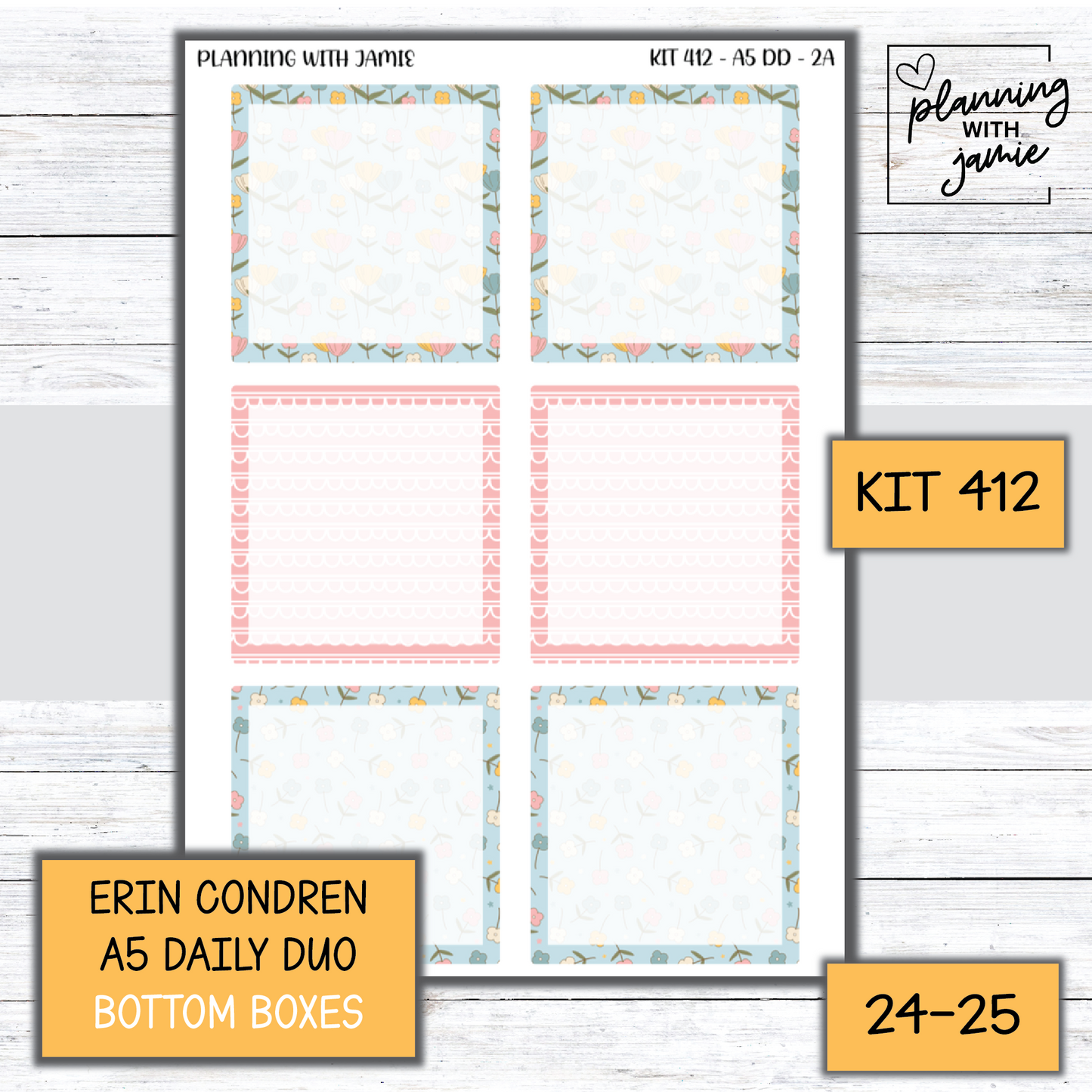 Kit 412 Erin Condren Daily Duo Sticker Kit