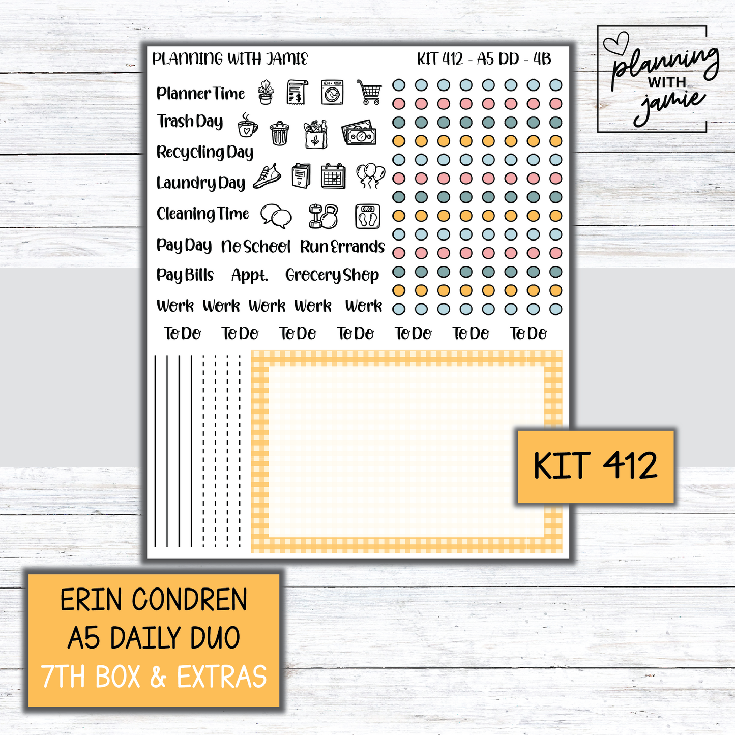 Kit 412 Erin Condren Daily Duo Sticker Kit