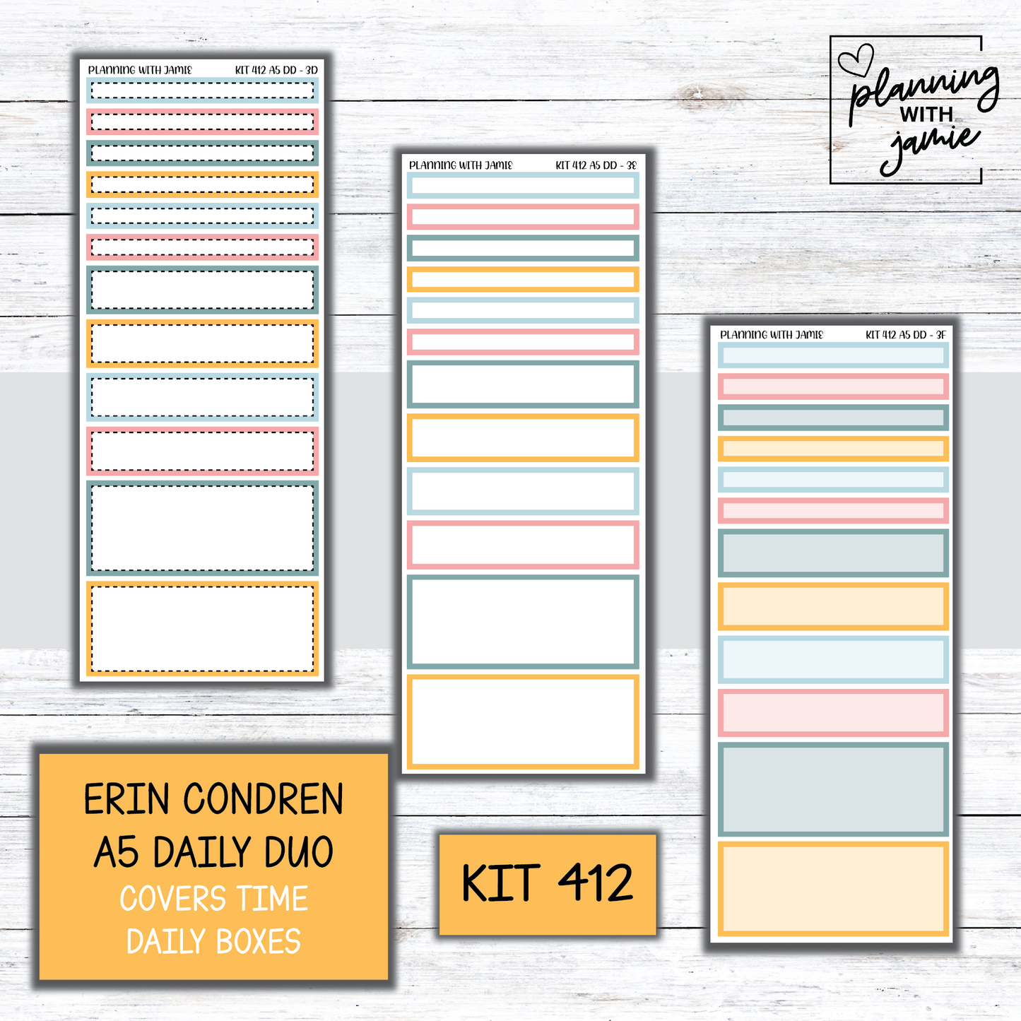 Kit 412 Erin Condren Daily Duo Sticker Kit