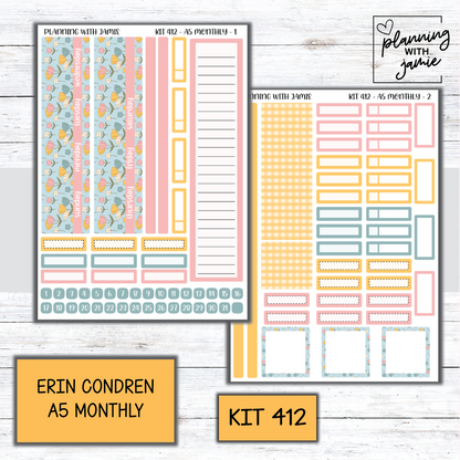 KIT 412 Erin Condren 7X9 OR A5 Monthly Kit