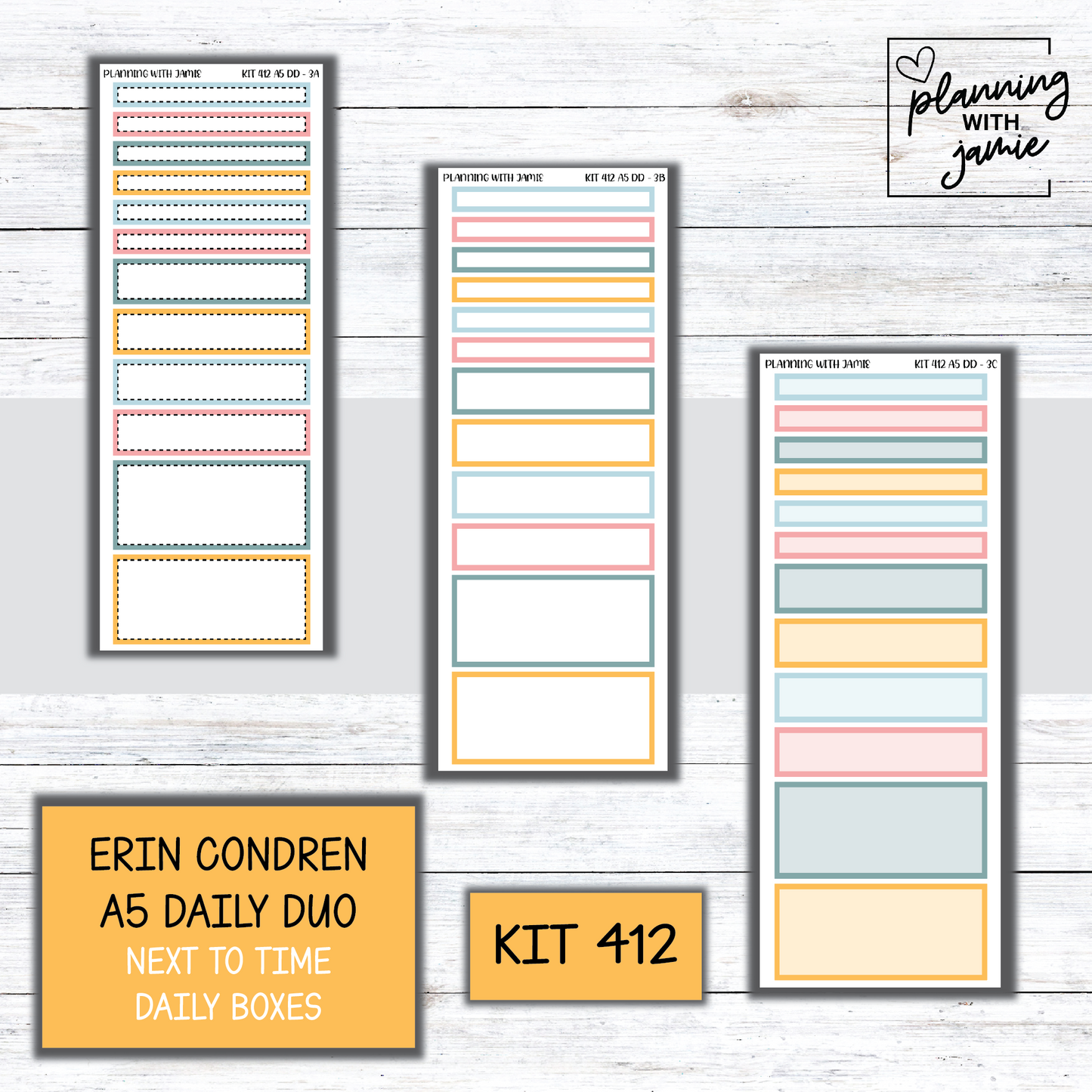 Kit 412 Erin Condren Daily Duo Sticker Kit