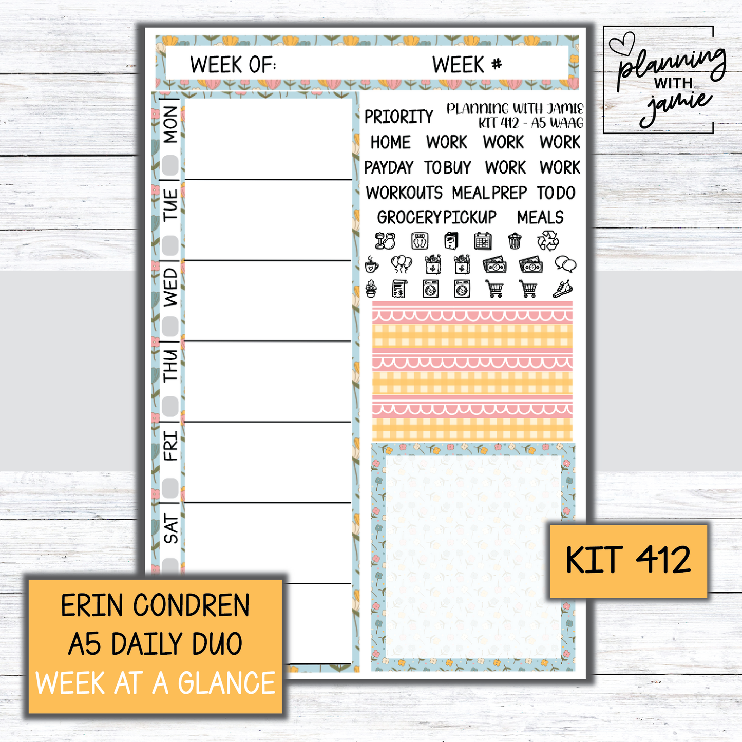 Kit 412 Week At A Glance Sticker