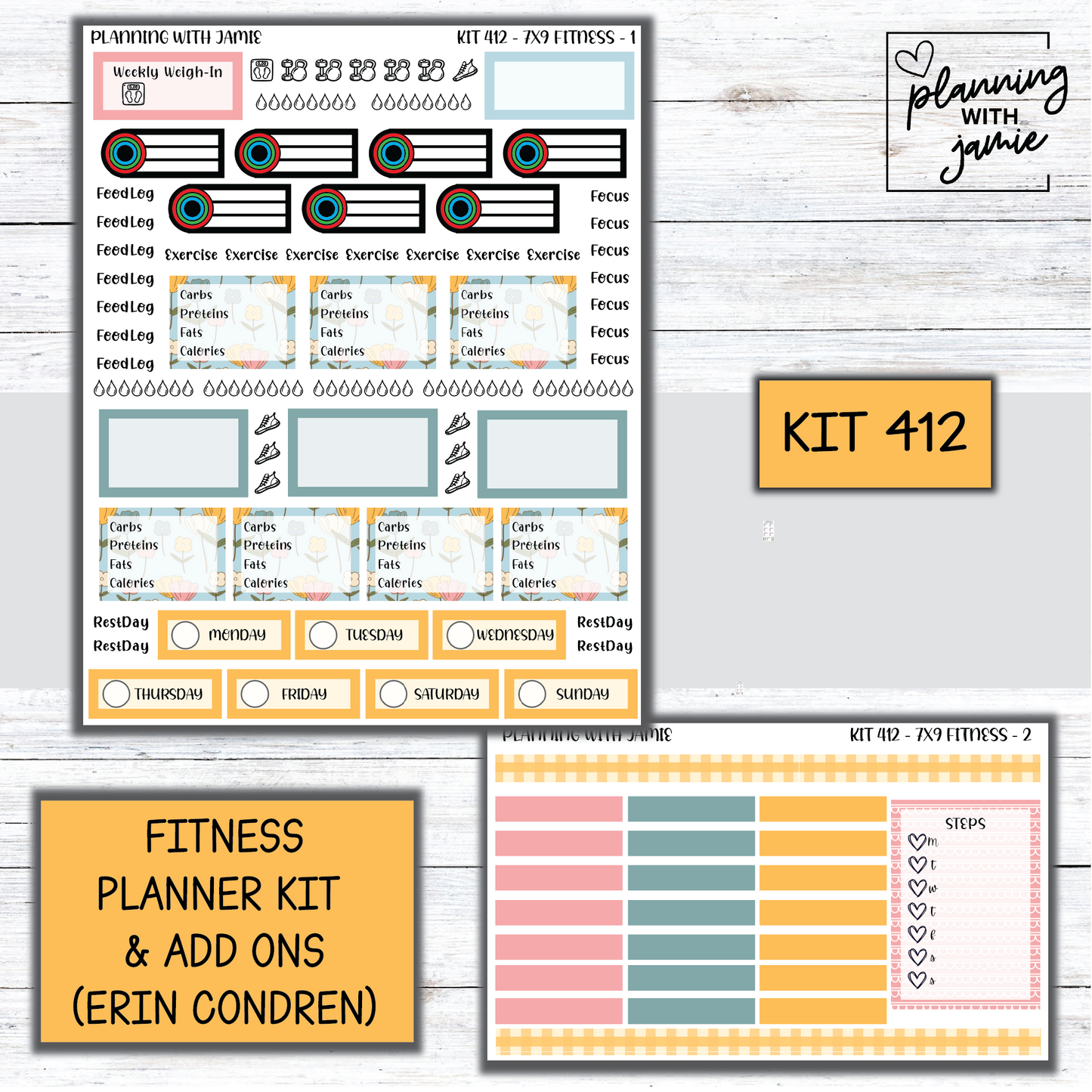 Kit 412 Weekly Fitness Sticker Kit