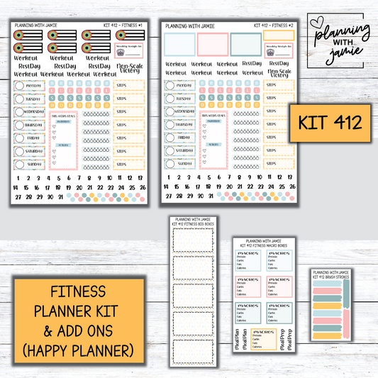 Kit 412 Weekly Fitness Sticker Kit