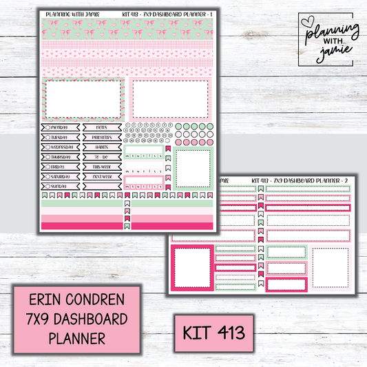 Kit 413 Erin Condren Dashboard Planner Sticker Kit