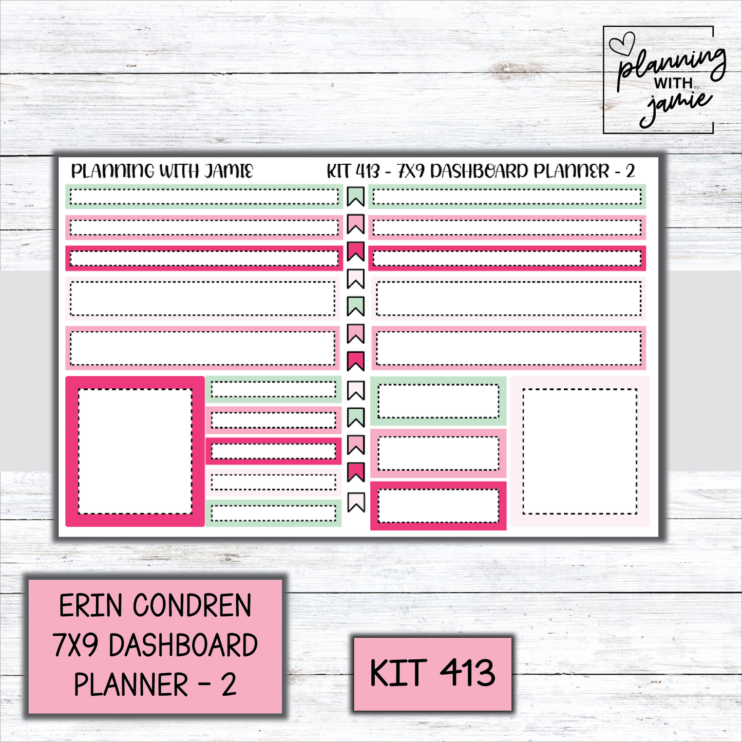 Kit 413 Erin Condren Dashboard Planner Sticker Kit