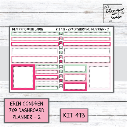 Kit 413 Erin Condren Dashboard Planner Sticker Kit