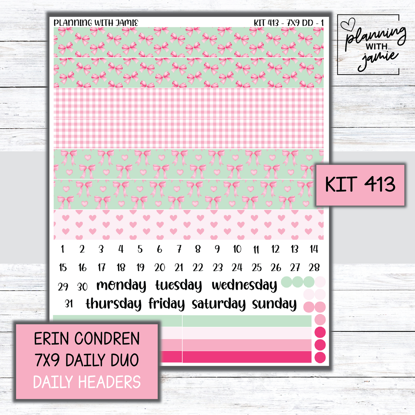 Kit 413 Erin Condren Daily Duo Sticker Kit