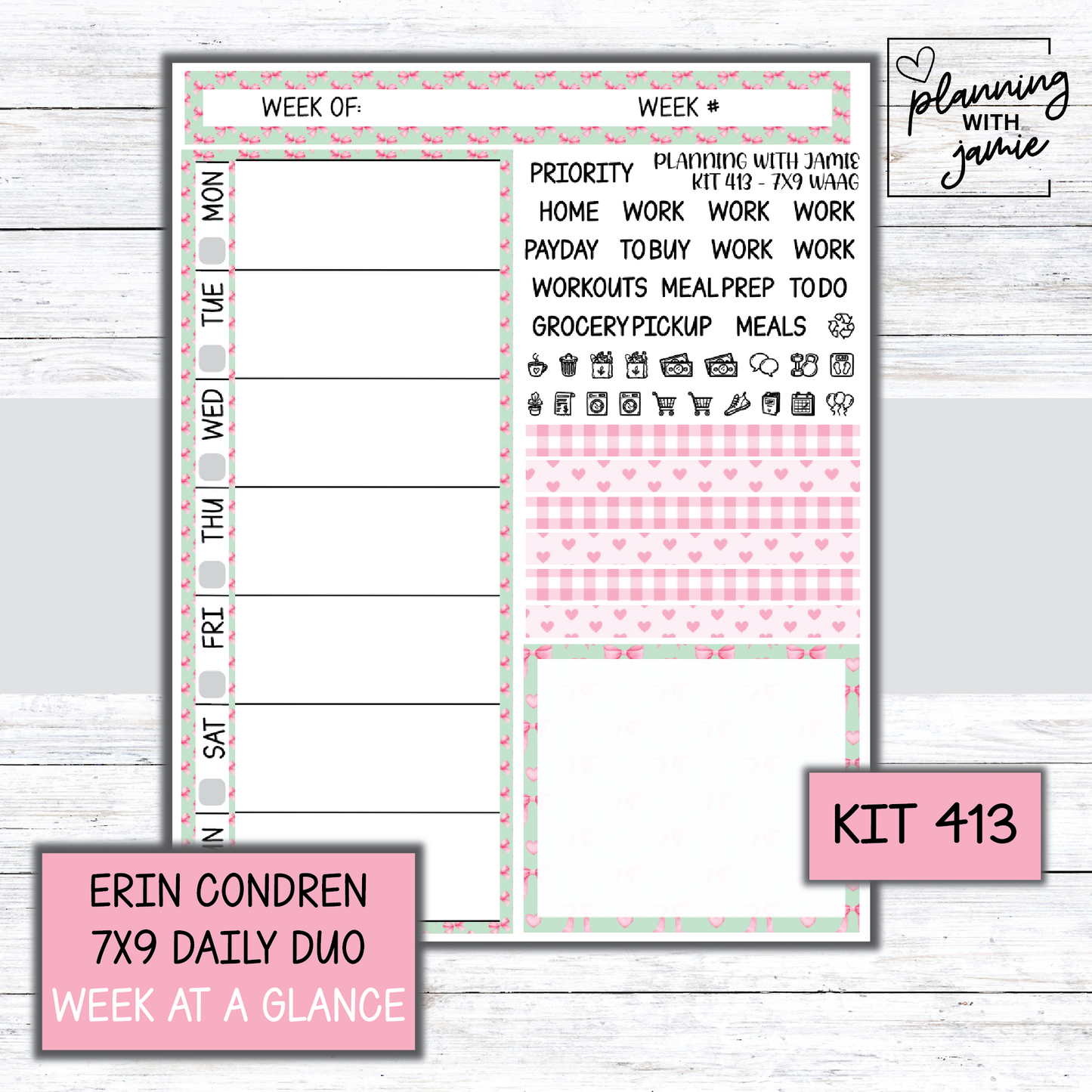 Kit 413 Week At A Glance Sticker