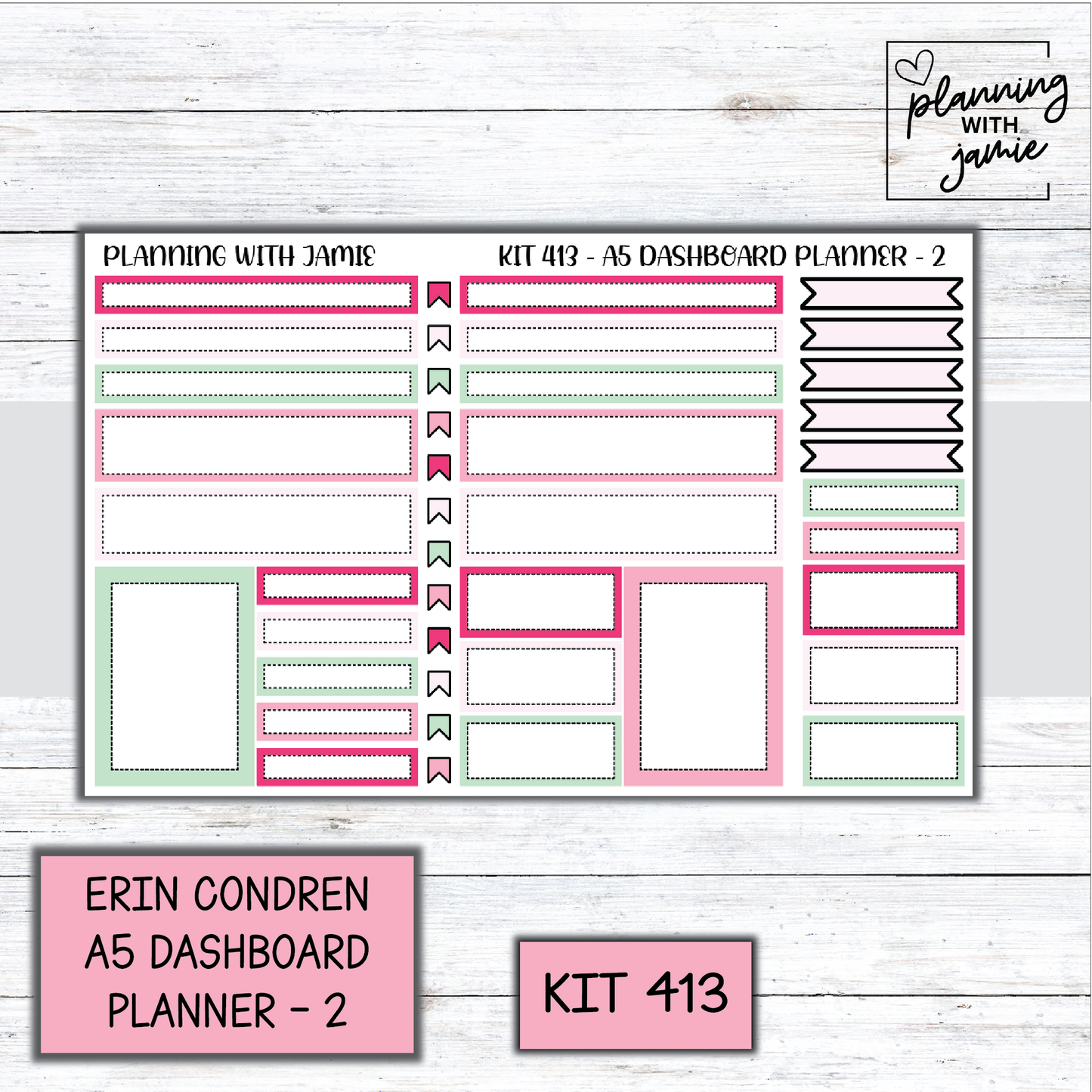 Kit 413 Erin Condren Dashboard Planner Sticker Kit
