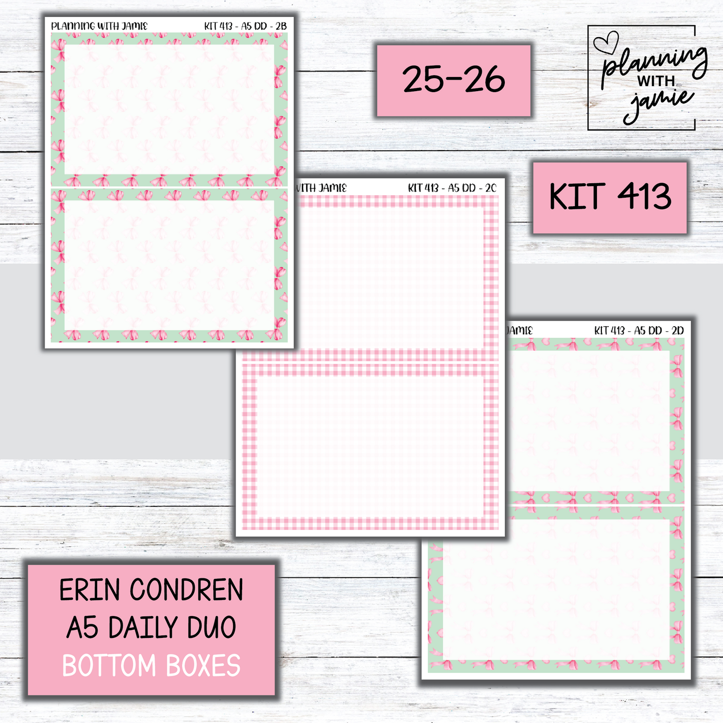 Kit 413 Erin Condren Daily Duo Sticker Kit