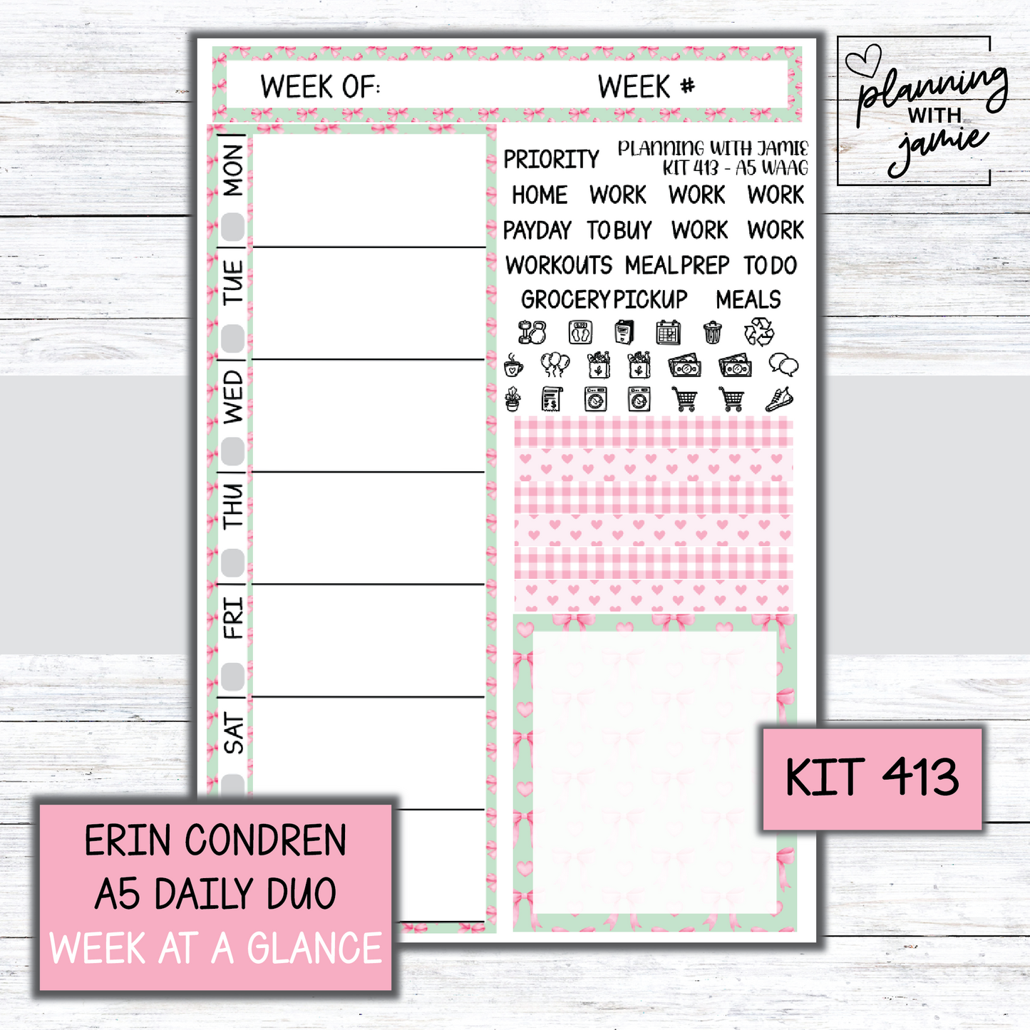 Kit 413 Week At A Glance Sticker
