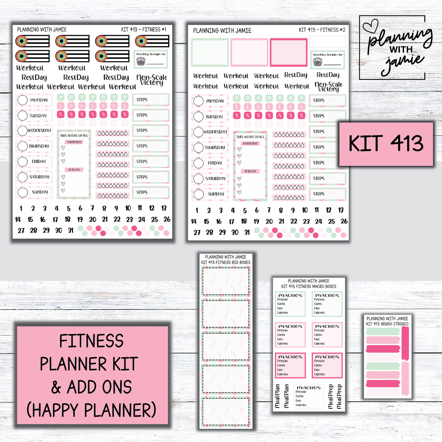 Kit 413 Weekly Fitness Sticker Kit