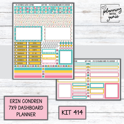 Kit 414 Erin Condren Dashboard Planner Sticker Kit