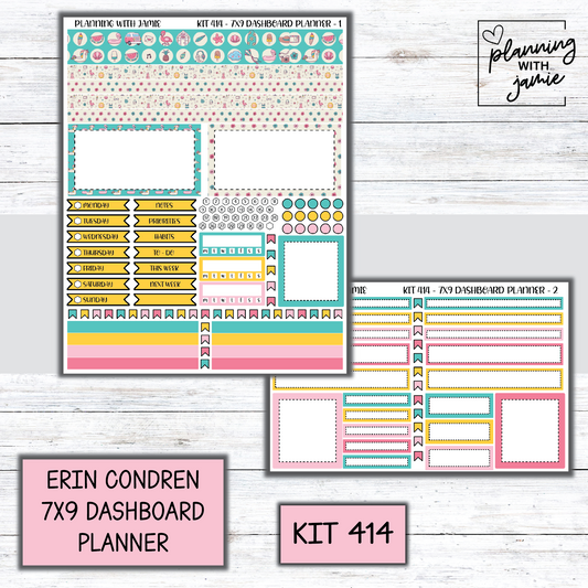 Kit 414 Erin Condren Dashboard Planner Sticker Kit