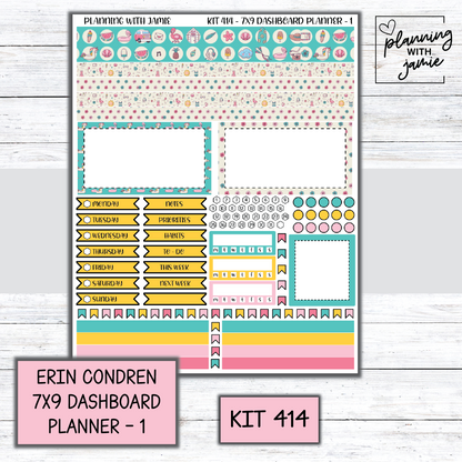 Kit 414 Erin Condren Dashboard Planner Sticker Kit